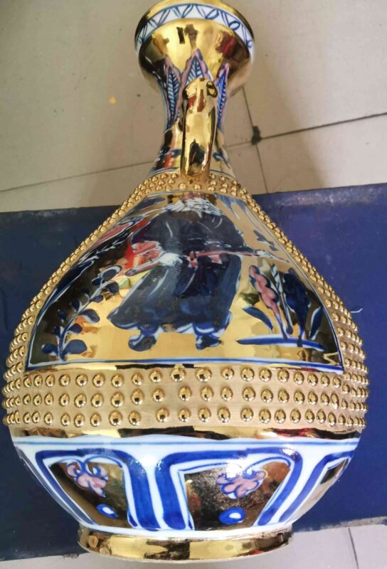 Yuan blue and white glaze red gold qilin pattern jade pot spring-國際博寶藝術品交易網