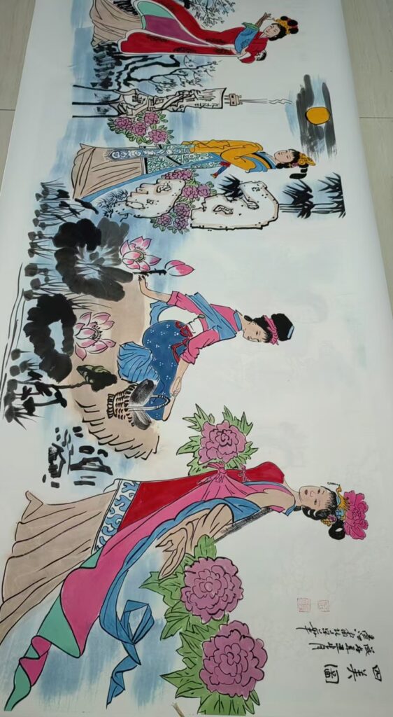 Teacher Zhuang Jianjiang’s Four Beauties 180X70-國際博寶藝術品交易網