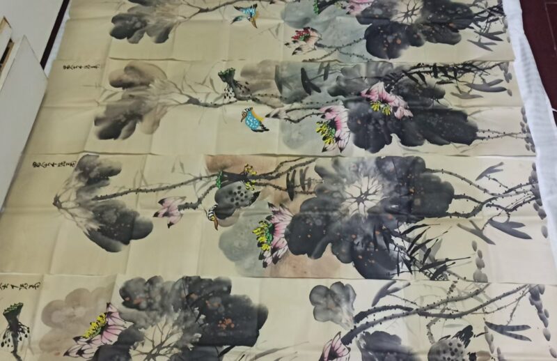 Zhang Daqian's four panels of lotus flowers-國際博寶藝術品交易網