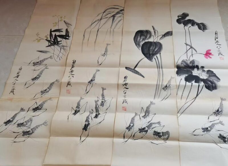 Four pieces of white graphite shrimp-國際博寶藝術品交易網