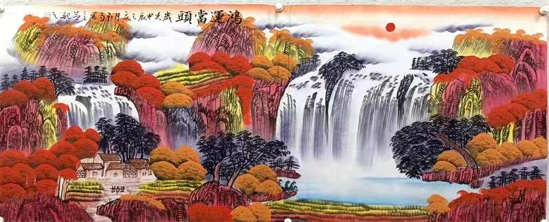 Mr. Chen Hongyu’s auspicious painting 180X70c㎝