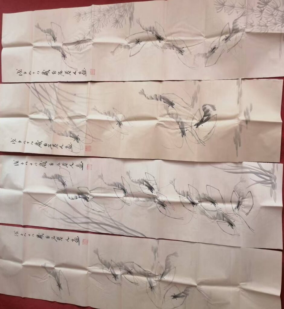 Qi Baishi’s four screens of shrimp-國際博寶藝術品交易網