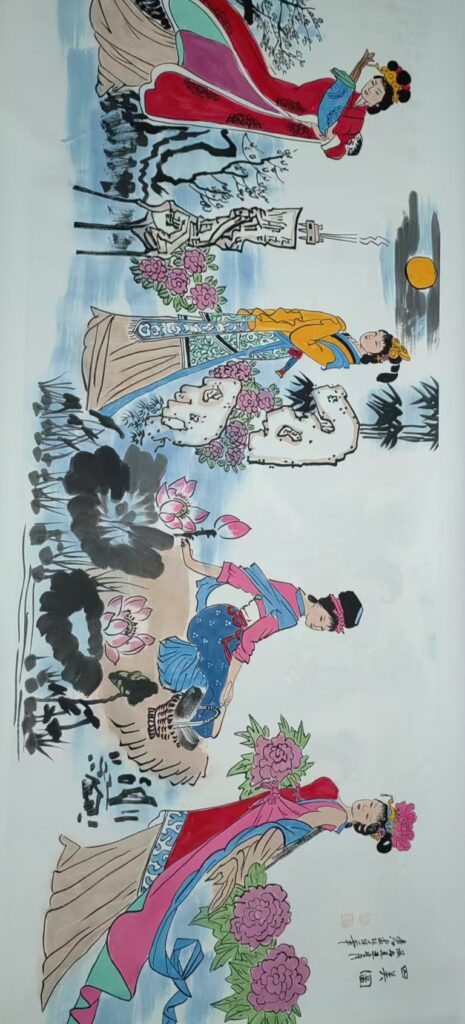 图片[2]-Teacher Zhuang Jianjiang’s Four Beauties 180X70-國際博寶藝術品交易網