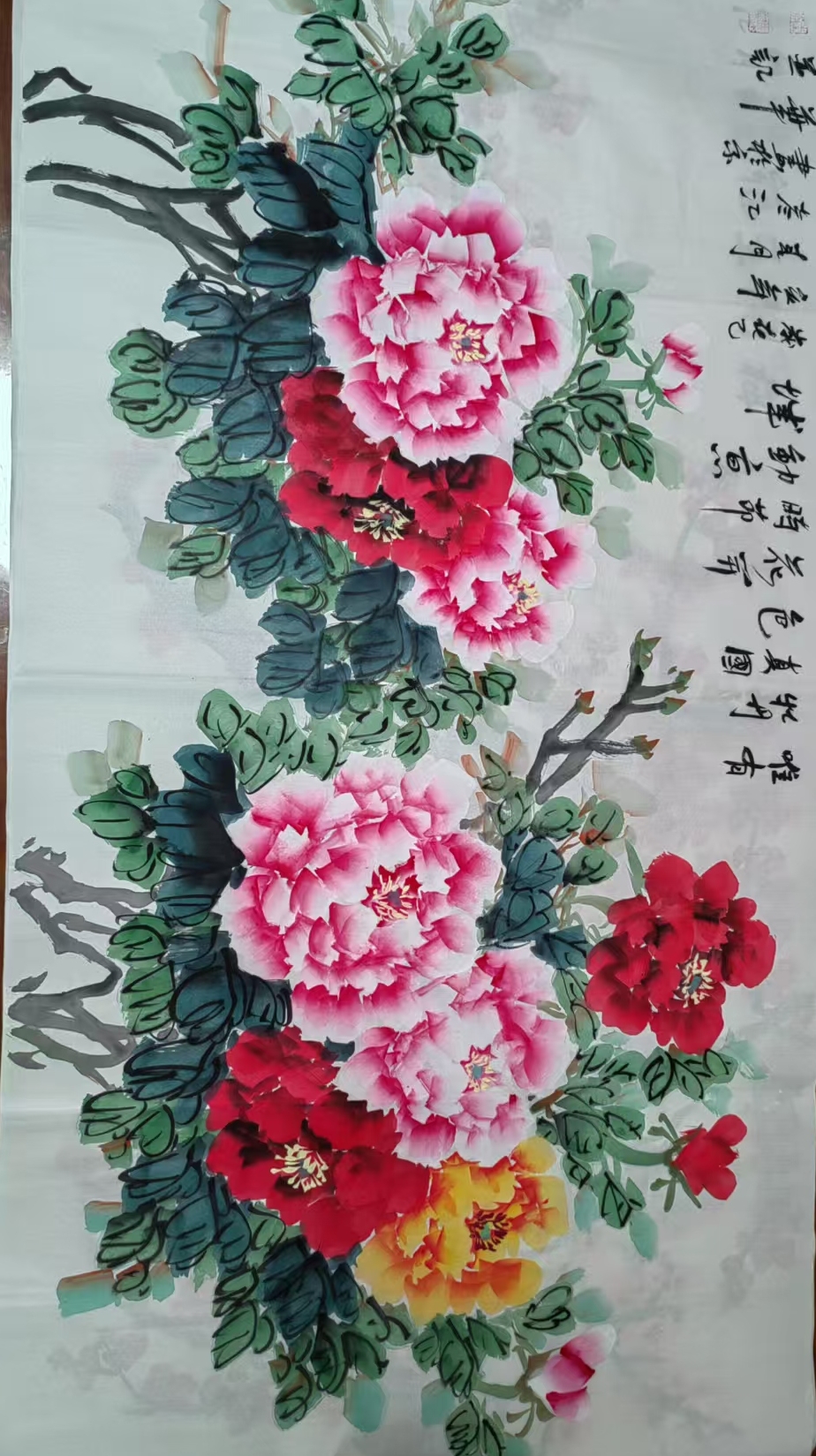 Teacher Zhuang Jiangyang Only Peony is the True National Color 138X68cm
