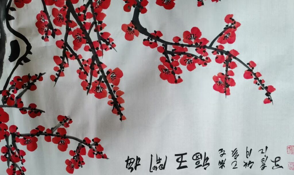 图片[2]-Teacher Zhuang Jianjiang’s painting of the five blessings, 138 × 68 cm-國際博寶藝術品交易網