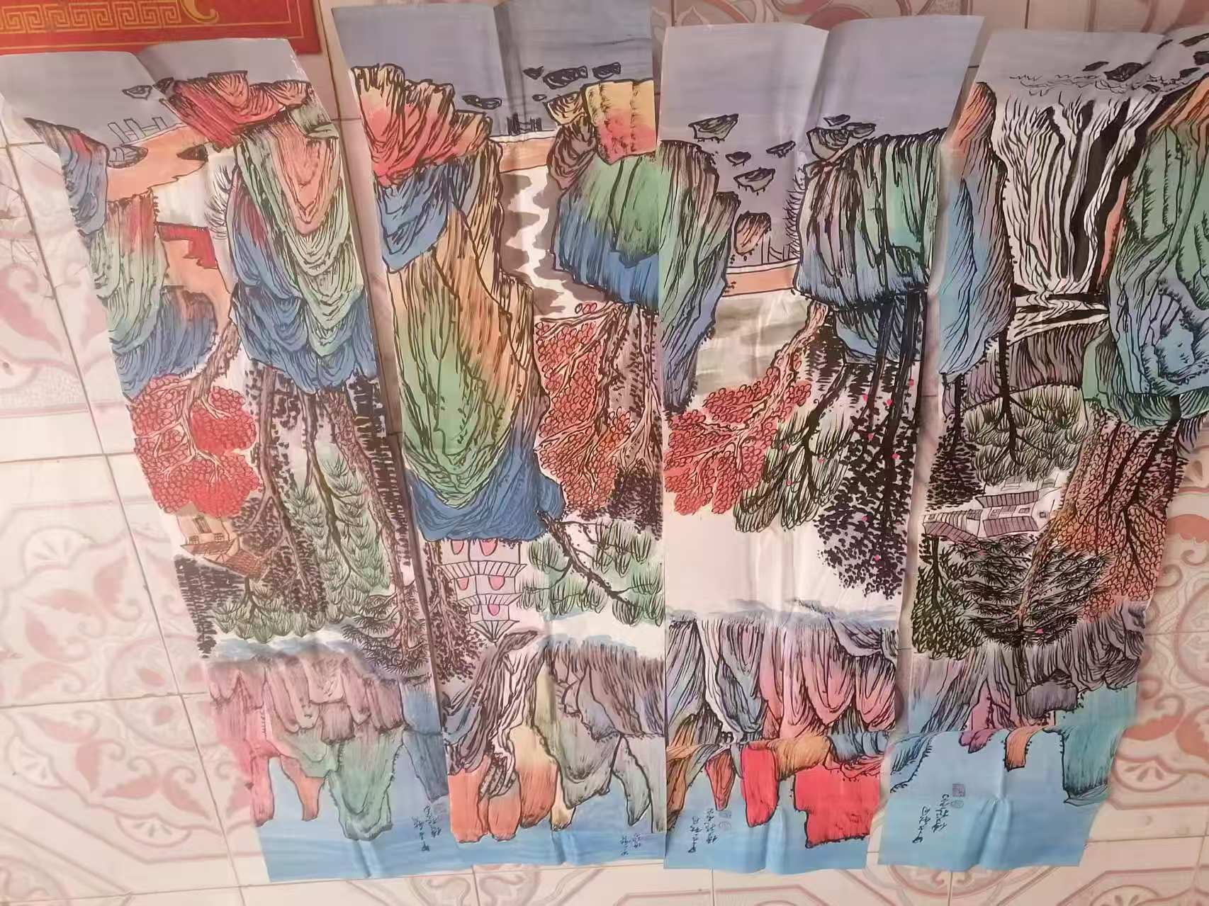 Fu Baoshi’s Four Panels of Mountain and Water